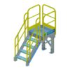 OSHA Yellow, Access 1 Platform, 4 Step Stair, Handrail, ERECTASTEP, Tower Support