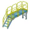OSHA Yellow, Access 3 Platform, 4 Step Stair, Handrail, ERECTASTEP, Tower Support