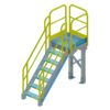 OSHA Yellow, Access 1 Platform, 6 Step Stair, Handrail, ERECTASTEP, Tower Support