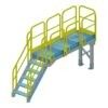 OSHA Yellow, Access 3 Platform, 5 Step Stair, Handrail, ERECTASTEP, Tower Support