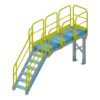 OSHA Yellow, Access 3 Platform, 6 Step Stair, Handrail, ERECTASTEP, Tower Support