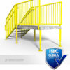OSHA Yellow, Portable Stairs, Adjustable Legs, Direct Entry, IBC Compliant