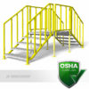 OSHA Yellow, Portable Stairs, Adjustable Legs, Double Stair, Crossover, OSHA Complaint
