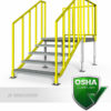 OSHA Yellow, Portable Stairs, Adjustable Legs, Left Entry, OSHA Complaint