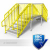 OSHA Yellow, Portable Stairs, Adjustable Legs, Double Stair, Crossover, IBC Complaint